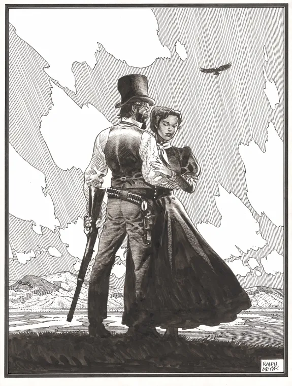 Illustration noir et blanc, Undertaker, Ralph Meyer