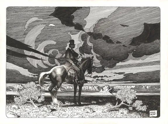 Illustration noir et blanc, Undertaker, Ralph Meyer