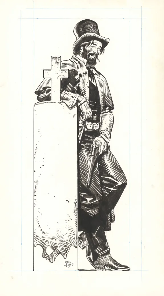 Illustration noir et blanc, Undertaker, Ralph Meyer