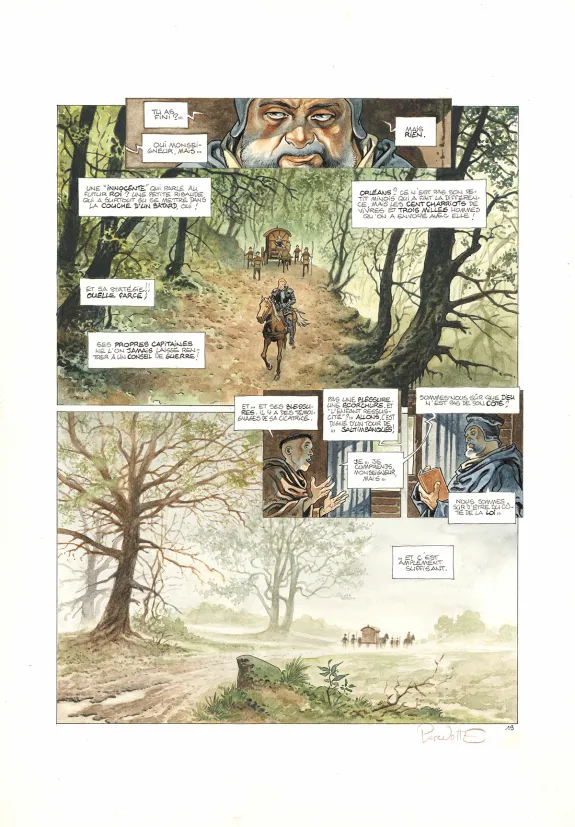 Colored original page, Cauchon... Ou l'homme qui tua Jeanne d'Arc, Joël Parnotte