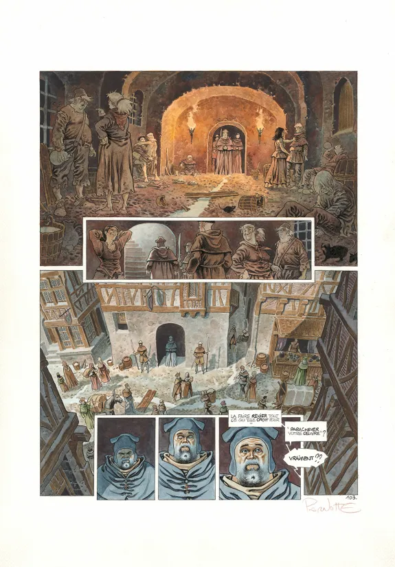 Colored original page, Cauchon... Ou l'homme qui tua Jeanne d'Arc, Joël Parnotte