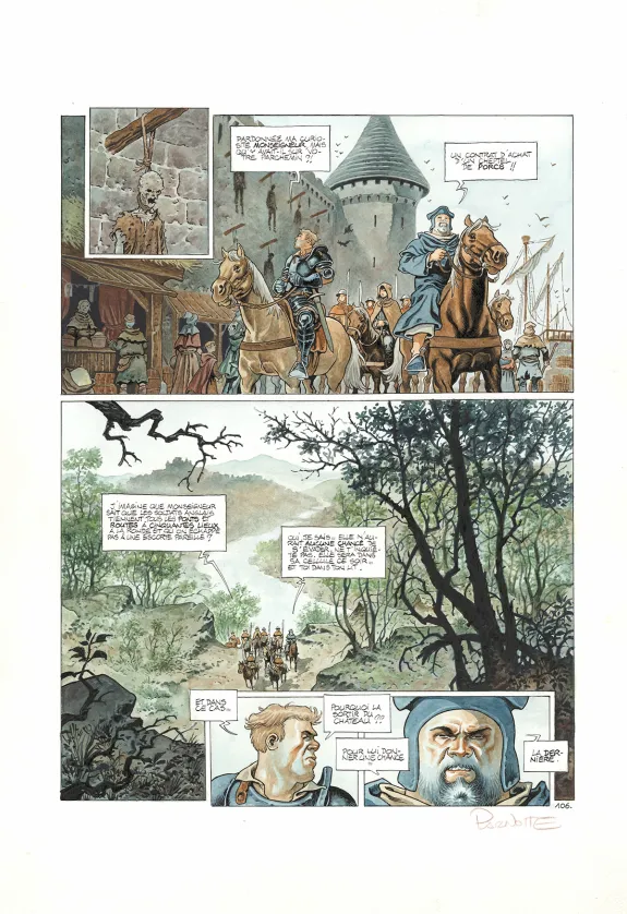 Colored original page, Cauchon... Ou l'homme qui tua Jeanne d'Arc, Joël Parnotte