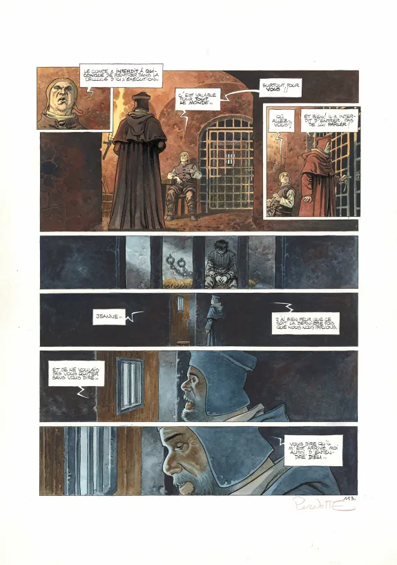 Colored original page, Cauchon... Ou l'homme qui tua Jeanne d'Arc, Joël Parnotte