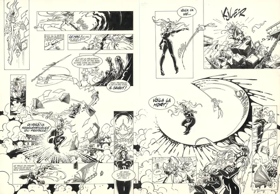 Planche noir et blanc, L'Épée de Cristal, Le Goût de sulfur (T.5),  Crisse
