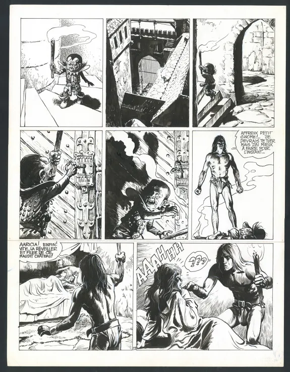 Planche noir et blanc, Thorgal, Les Trois vieillards du pays d'Aran (T.3), Grzegorz Rosinski