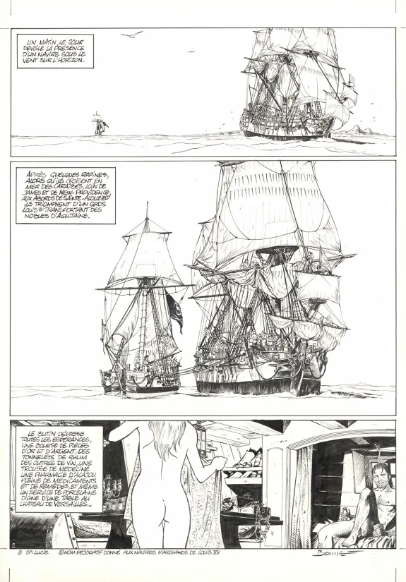 Planche noir et blanc, Ann Bonny, la louve des Caraïbes, Livre II (T.2), Franck Bonnet