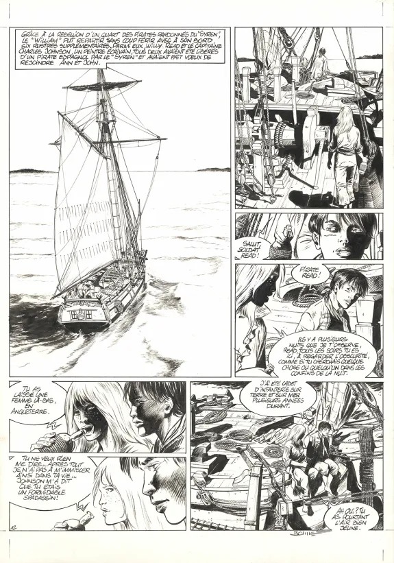 Planche noir et blanc, Ann Bonny, la louve des Caraïbes, Livre II (T.2), Franck Bonnet