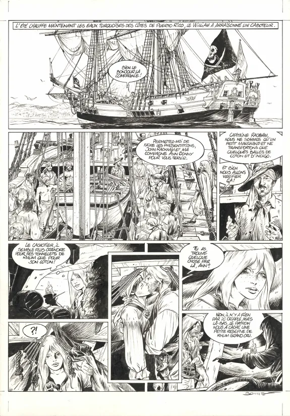 Planche noir et blanc, Ann Bonny, la louve des Caraïbes, Livre II (T.2), Franck Bonnet
