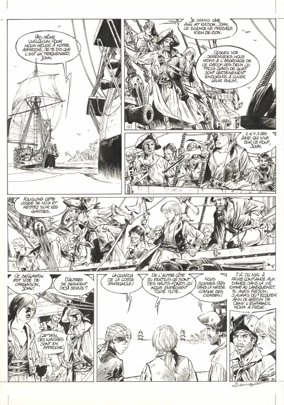 Planche noir et blanc, Ann Bonny, la louve des Caraïbes, Livre II (T.2), Franck Bonnet