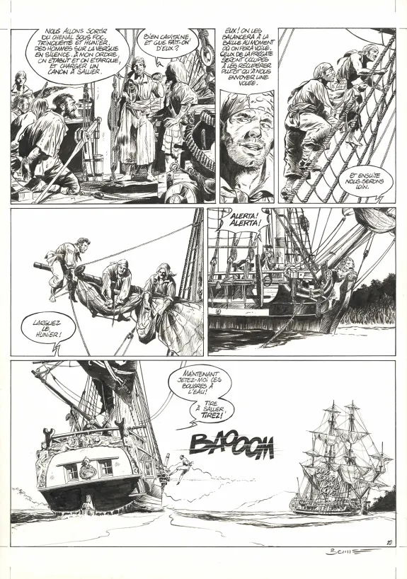 Planche noir et blanc, Ann Bonny, la louve des Caraïbes, Livre II (T.2), Franck Bonnet