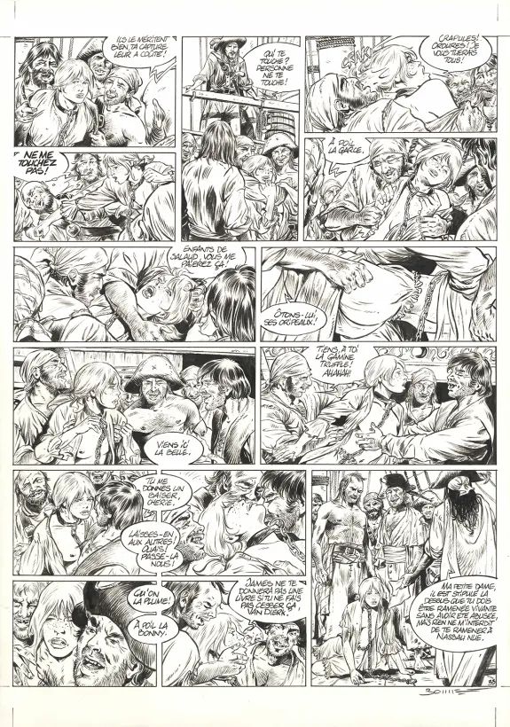 Black and white original page, Ann Bonny, la louve des Caraïbes, Livre II (T.2), Franck Bonnet