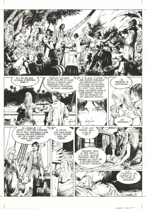 Planche noir et blanc, Ann Bonny, la louve des Caraïbes, Livre II (T.2), Franck Bonnet