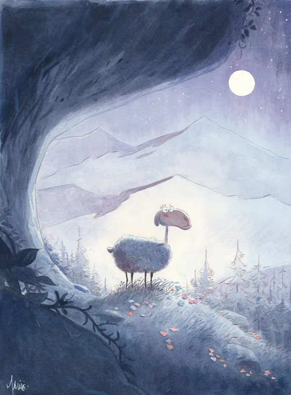 Colored illustration, Edmond gros mouton, Vincent Mallié