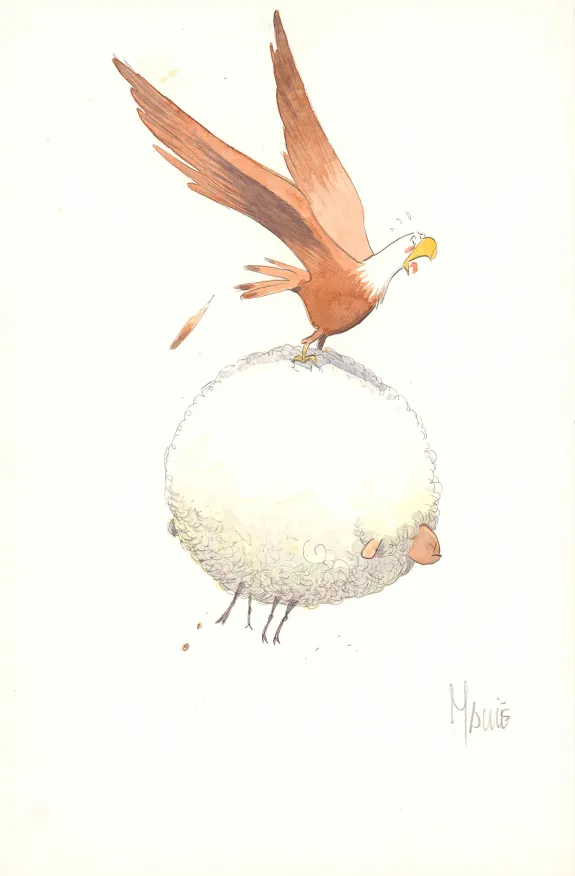 Colored illustration, Edmond gros mouton, Vincent Mallié