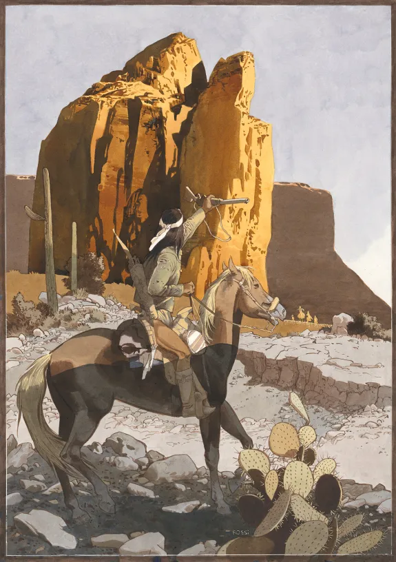 Colored illustration, Golden West, Christian Rossi