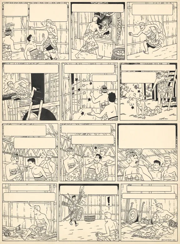 Planche noir et blanc, Barelli, Mr Barelli à Nusa Penida - Tome 1 (T.5), Bob De Moor