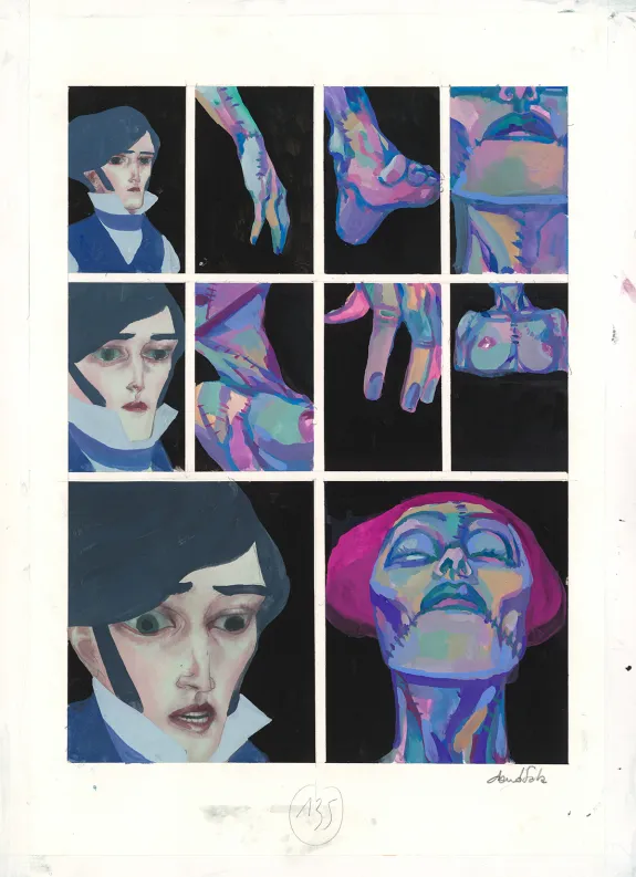Colored original page, Frankenstein, David Sala