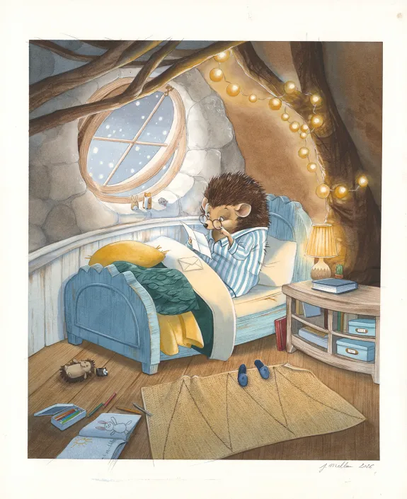 Illustration couleur, Les belles histoires de grand mère sous les flocons , Julie Mellan