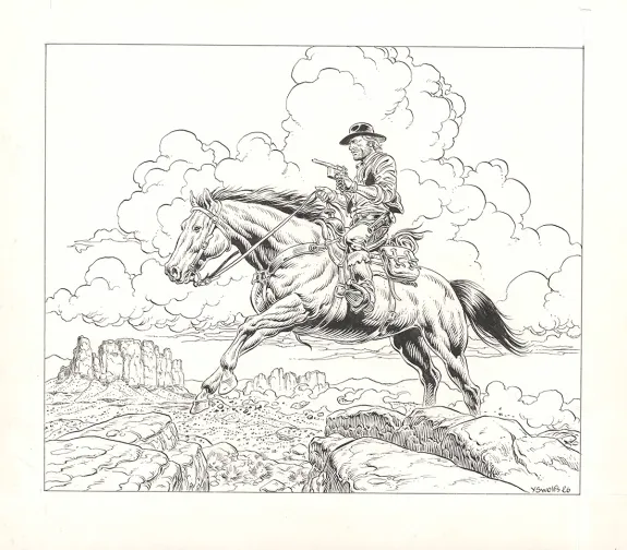 Illustration noir et blanc, Durango, Yves Swolfs