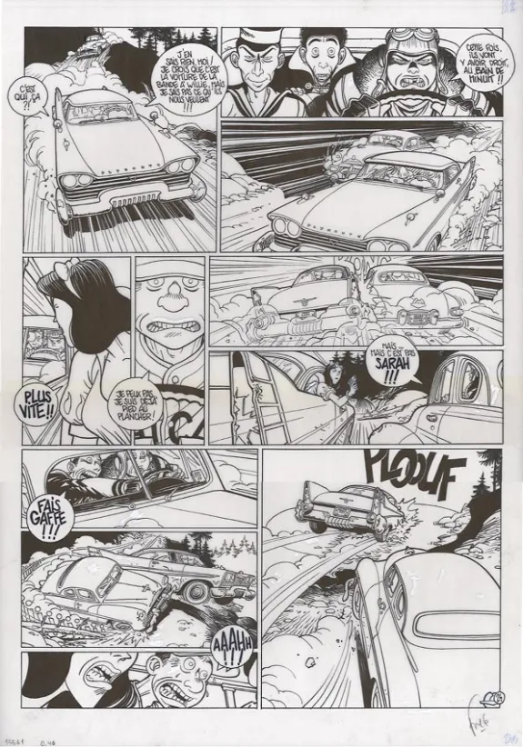 Black and white original page, Le Poisson-clown, Christina (T.2), Fred Simon