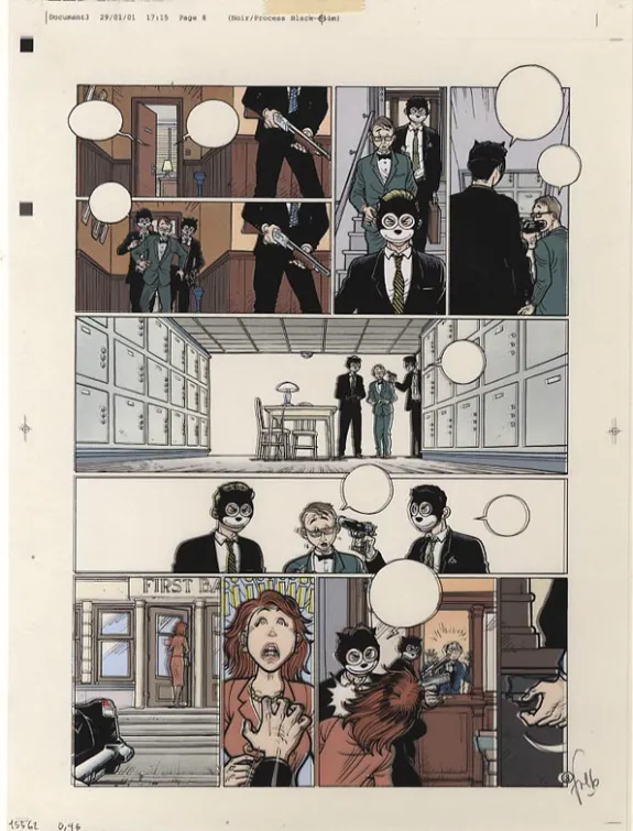 Planche noir et blanc, Le Poisson-clown, Chas (T.4), Fred Simon