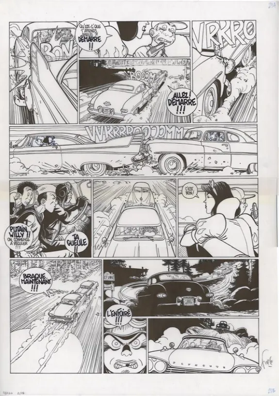 Black and white original page, Le Poisson-clown, Christina (T.2), Fred Simon