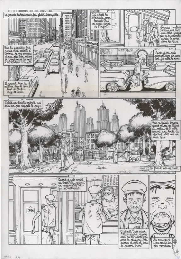 Black and white original page, Le Poisson-clown, Happy (T.1), Fred Simon