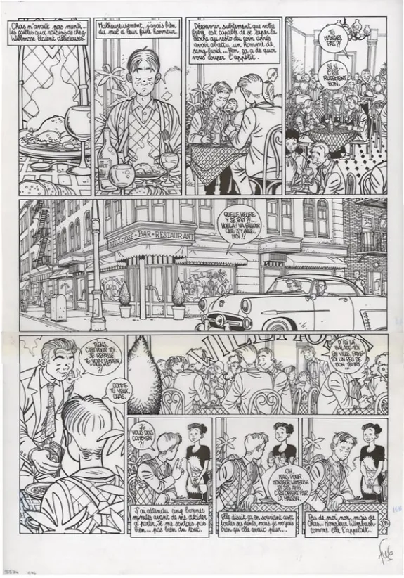 Black and white original page, Le Poisson-clown, Happy (T.1), Fred Simon