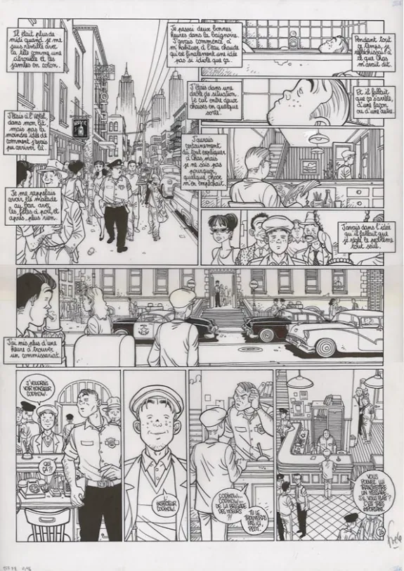 Black and white original page, Le Poisson-clown, Happy (T.1), Fred Simon