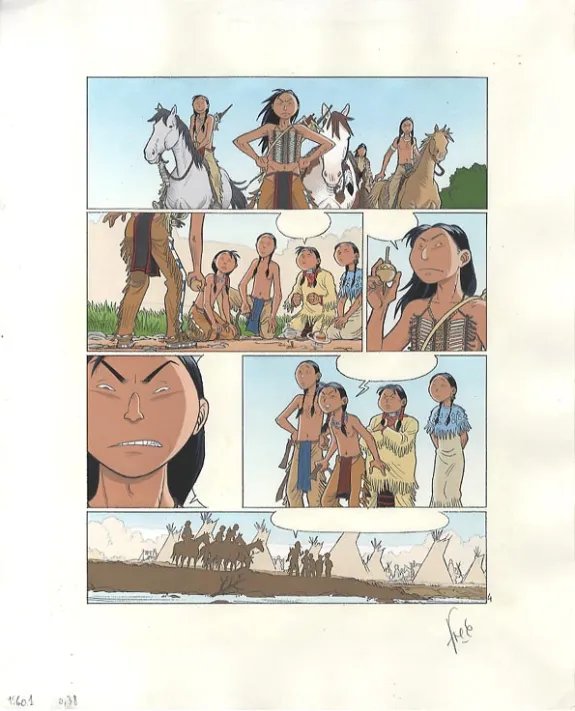 Planche couleur, Popotka le petit sioux, La leçon d'Iktomi (T.1), Fred Simon