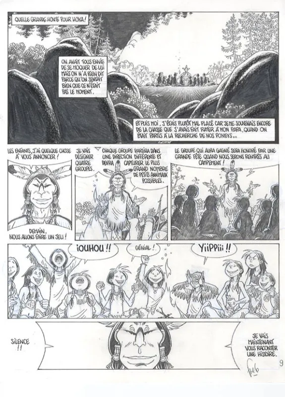 Planche noir et blanc, Popotka le petit sioux, Susweca et les aigles (T.5), Fred Simon