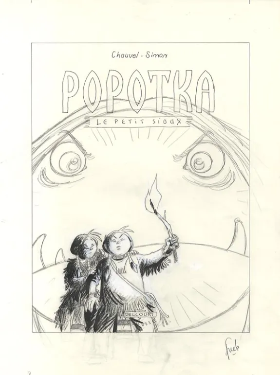 Projet de couverture, Popotka le petit sioux, Wendigo (T.2), Fred Simon