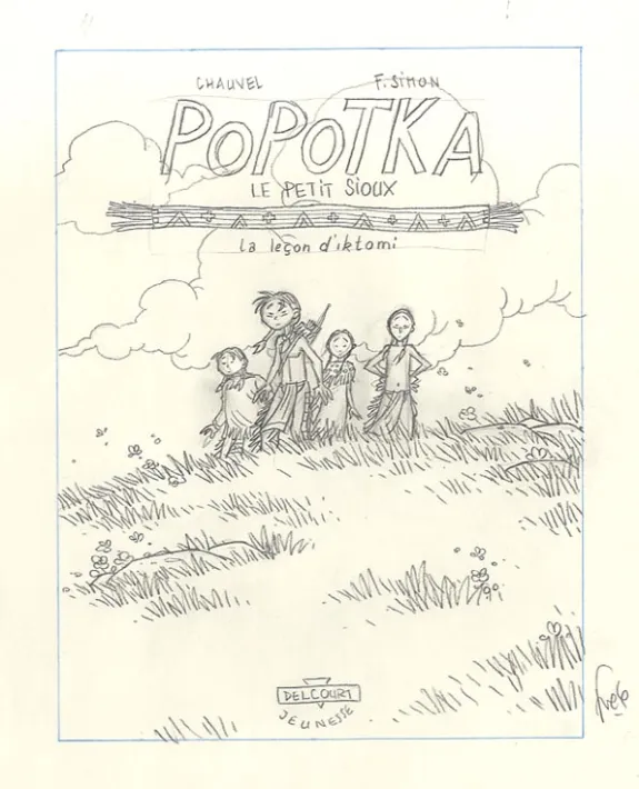 Projet de couverture, Popotka le petit sioux, La leçon d'Iktomi (T.1), Fred Simon