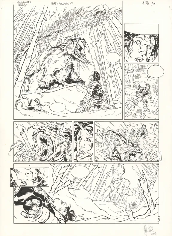 Planche noir et blanc, Kookaburra Universe, Le secret du sniper (T.1), Nicolas Mitric