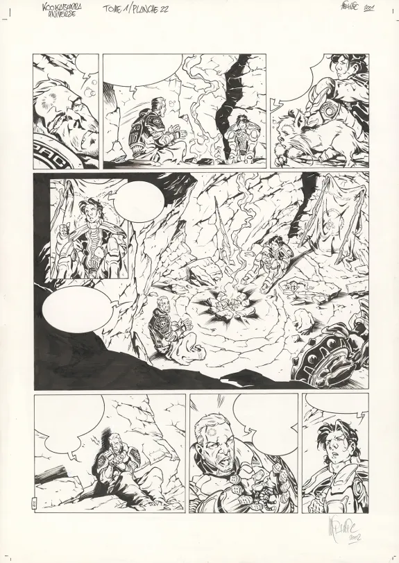 Planche noir et blanc, Kookaburra Universe, Le secret du sniper (T.1), Nicolas Mitric