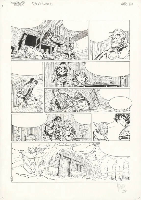 Planche noir et blanc, Kookaburra Universe, Le secret du sniper (T.1), Nicolas Mitric