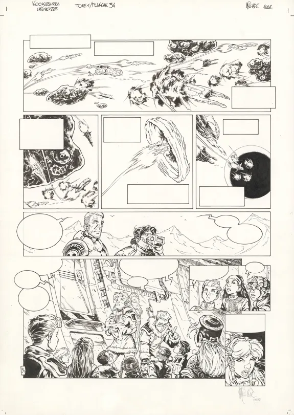 Planche noir et blanc, Kookaburra Universe, Le secret du sniper (T.1), Nicolas Mitric