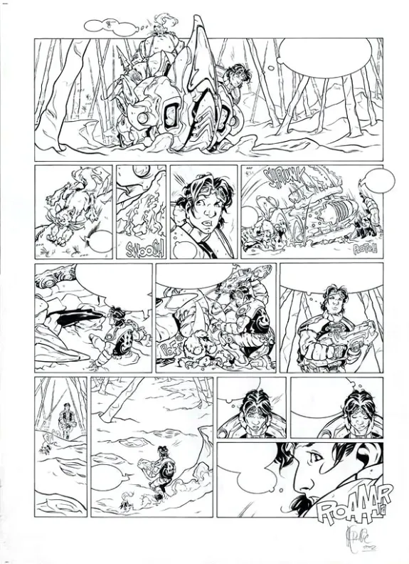 Planche noir et blanc, Kookaburra Universe, Le secret du sniper (T.1), Nicolas Mitric