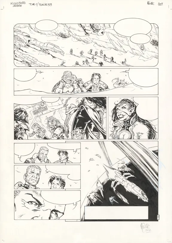 Planche noir et blanc, Kookaburra Universe, Le secret du sniper (T.1), Nicolas Mitric