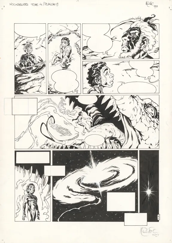 Planche noir et blanc, Kookaburra, Système Ragnarok (T.4), Nicolas Mitric