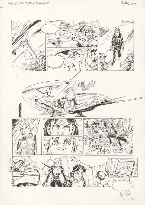Planche noir et blanc, Kookaburra, Système Ragnarok (T.4), Nicolas Mitric
