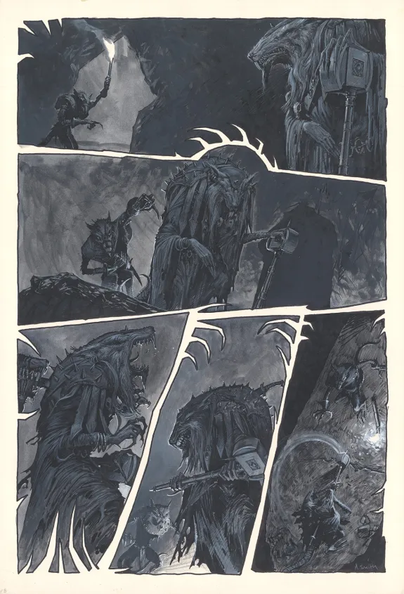 Planche noir et blanc, Warhammer, Tooth and Claim (T.3), Adrian Smith