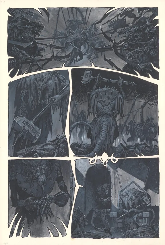 Planche noir et blanc, Warhammer, Tooth and Claim (T.3), Adrian Smith