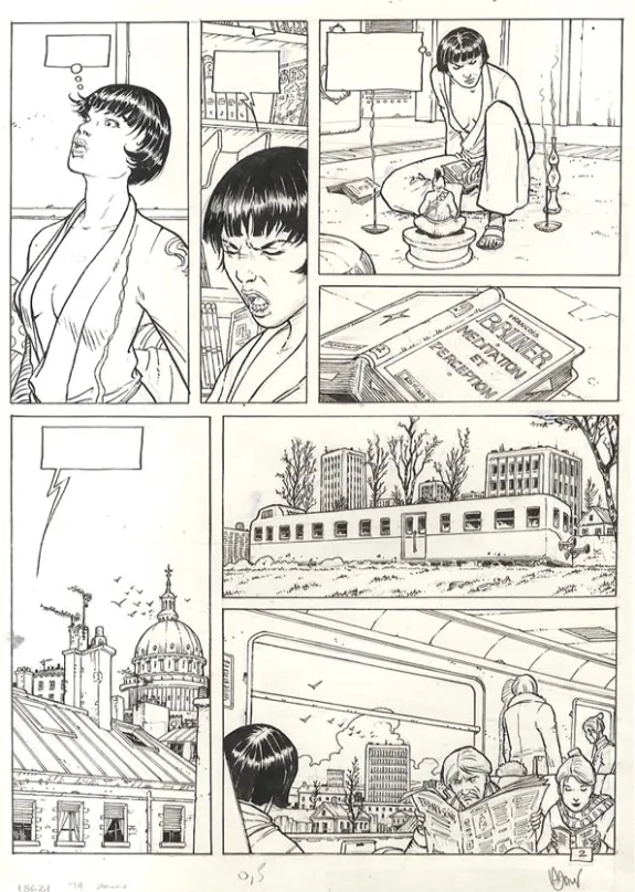 Planche noir et blanc, La Malédiction de Zener, Sibylle (T.1), Philippe Adamov