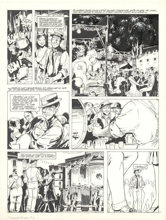 Planche noir et blanc, Louis la Guigne, L'escouade pourpre (T.5), Jean-Paul Dethorey