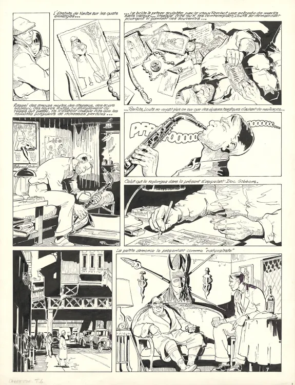 Planche noir et blanc, Louis la Guigne, Charleston (T.6), Jean-Paul Dethorey