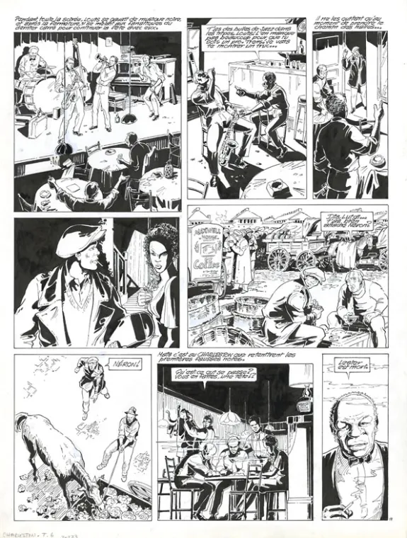 Planche noir et blanc, Louis la Guigne, Charleston (T.6), Jean-Paul Dethorey