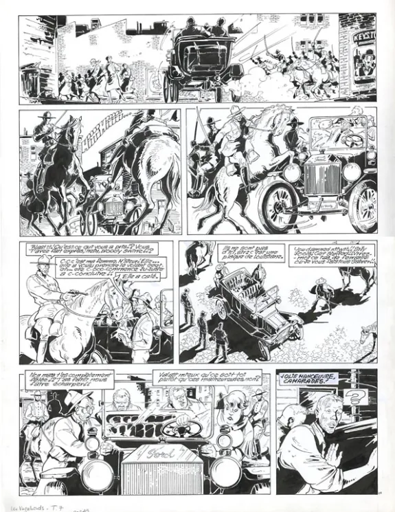 Planche noir et blanc, Louis la Guigne, Les vagabonds (T.7), Jean-Paul Dethorey