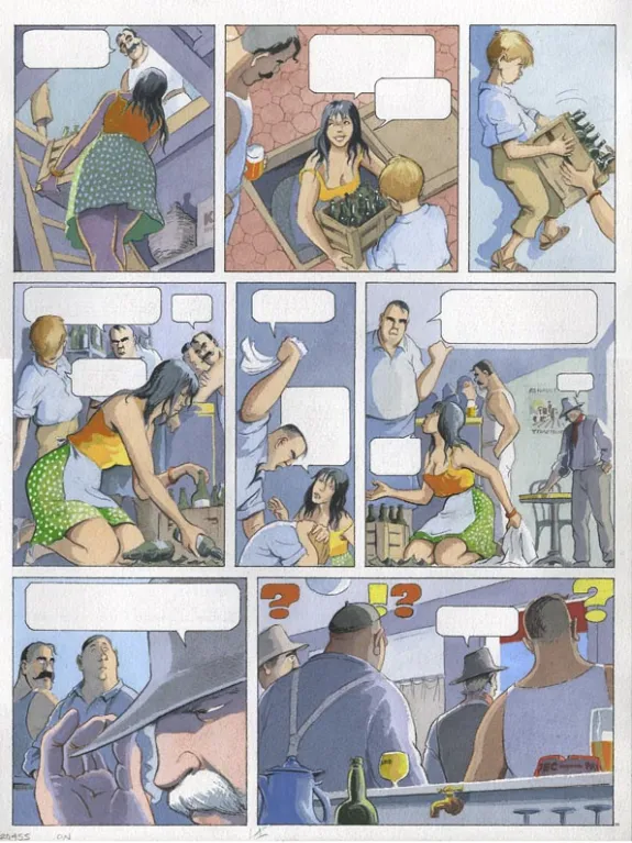 Colored original page, L'oiseau noir, Jean-Paul Dethorey