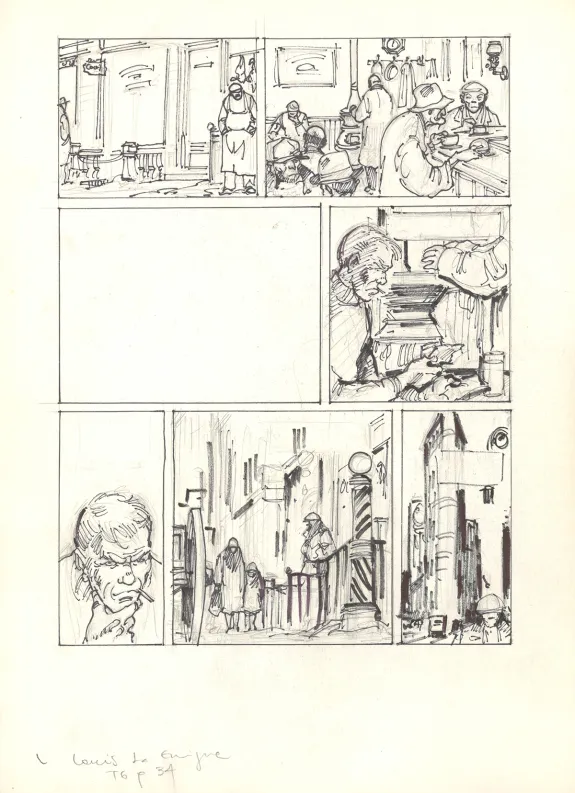 Illustration noir et blanc, Louis la Guigne, Charleston (T.6), Jean-Paul Dethorey